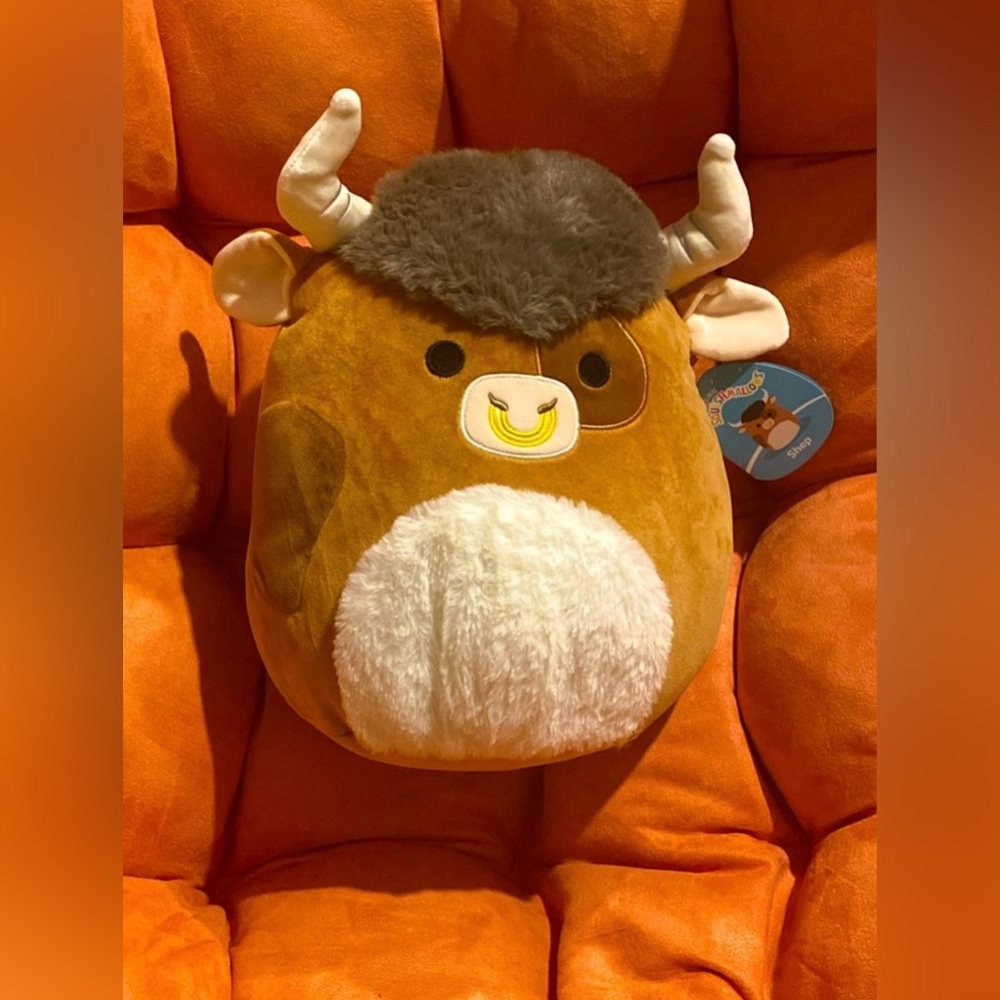 NWT Squishmallows 12” Shep the Bull with Nose Ring Plush *sold out*